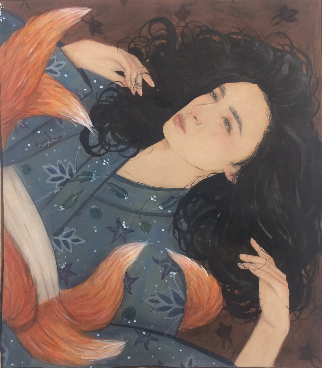 Painting of woman in dress.