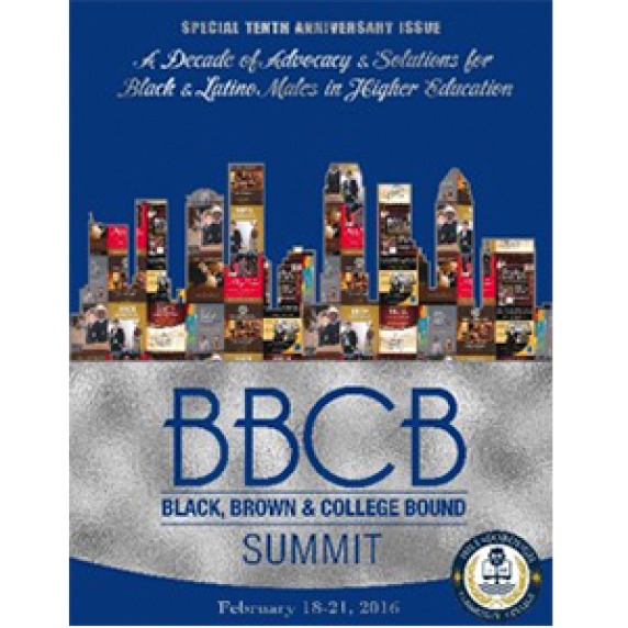 BBCB summit program cover – blue background, white silver text, silhouette of Tampa's downtown skyline filled in with photos of past program covers