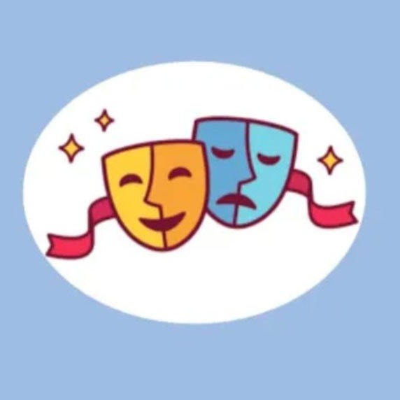 Colorful Graphic of Theatre Club Masks. 